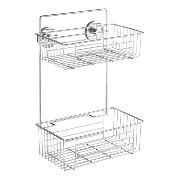 WENKO 20889100-polica VACUUM-LOC okrugla, od čelika, 26x38 cm, sjajni krom