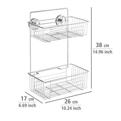 WENKO 20889100-polica VACUUM-LOC okrugla, od čelika, 26x38 cm, sjajni krom