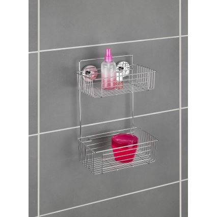 WENKO 20889100-polica VACUUM-LOC okrugla, od čelika, 26x38 cm, sjajni krom