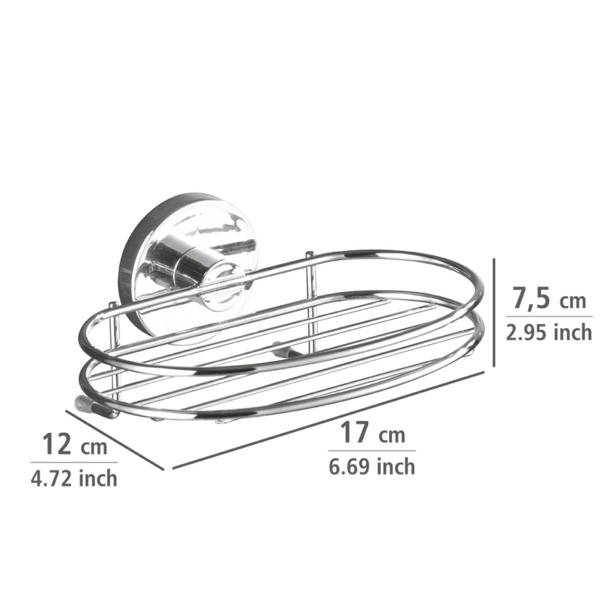 WENKO 20890100-Držač sapuna VACUUM-LOC MILAZZO 16,5x12 cm sjajni krom