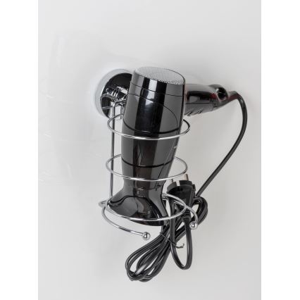 WENKO 20896100-Držač sušila za kosu VACUUM-LOC MILAZZO 12x17 cm sjajni krom