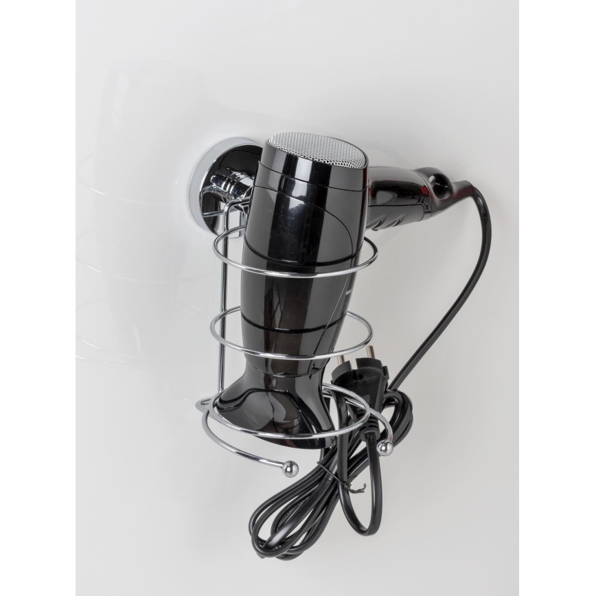 WENKO 20896100-Držač sušila za kosu VACUUM-LOC MILAZZO 12x17 cm sjajni krom