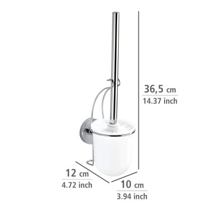 WENKO 20898100-WC četka VACUUM-LOC MILAZZO 10x34 cm nehrđajući čelik/sjajni krom/bijela