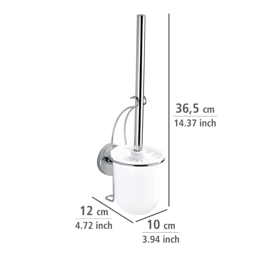 WENKO 20898100-WC četka VACUUM-LOC MILAZZO 10x34 cm nehrđajući čelik/sjajni krom/bijela