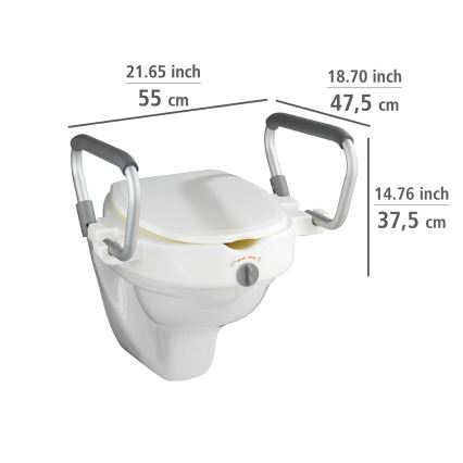 WENKO 20924100-WC sjedalo SECURA 55x47,5 cm bijelo/srebrno