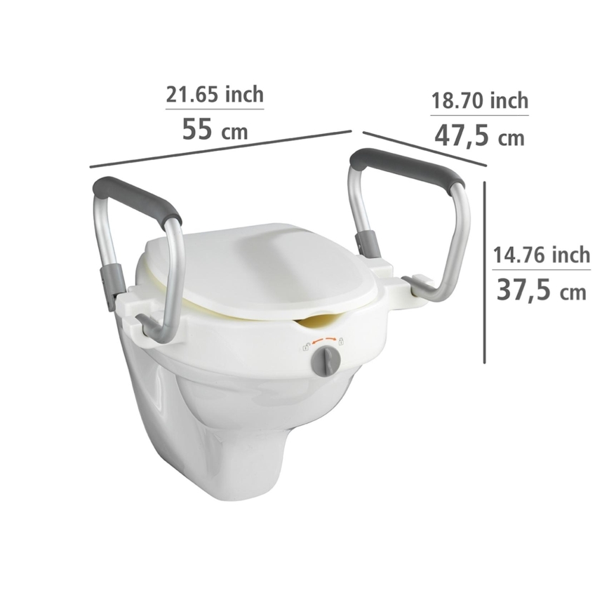 WENKO 20924100-WC sjedalo SECURA 55x47,5 cm bijelo/srebrno