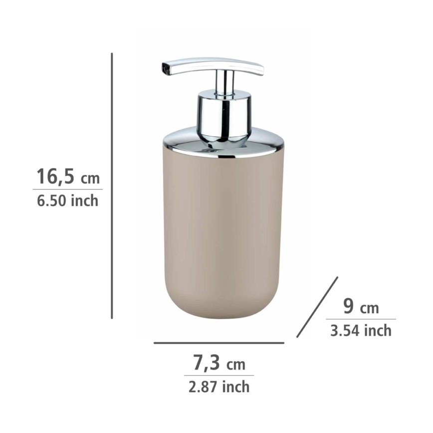 WENKO 21219100 - Dozator sapuna BRASIL 7,3x16,5 cm bež/sjajni krom