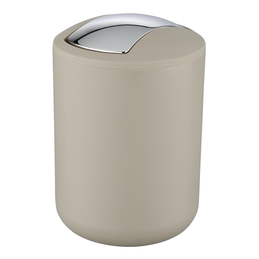 WENKO 21221100 - Koš za smeće BRASIL 14x21 cm bež/sjajni krom