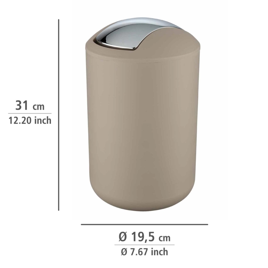 WENKO 21222100 - Koš BRASIL 19,5x31 cm bež/sjajni krom