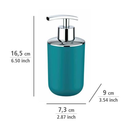 WENKO 21224100 - Dozator tekućeg sapuna BRASIL 7,3x16,5 cm tirkizna/sjajni krom