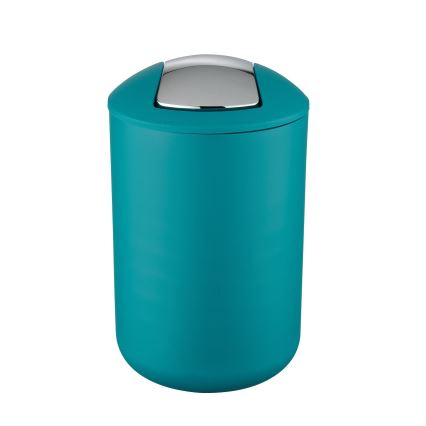 WENKO 21227100 - Koš za smeće BRASIL 19,5x31 cm tirkizni/sjajni krom