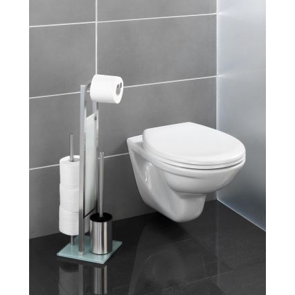 WENKO 21564100 - WC četka RIVALTA 18x70 cm nehrđajući čelik/srebrna/bijela/crna