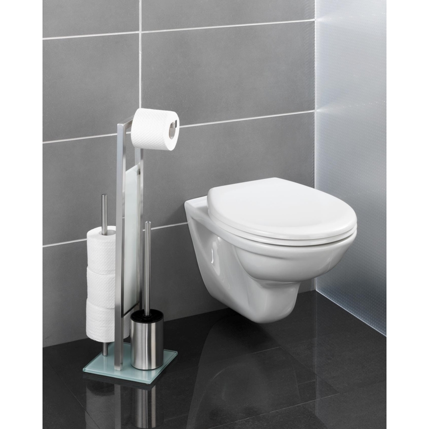 WENKO 21564100 - WC četka RIVALTA 18x70 cm nehrđajući čelik/srebrna/bijela/crna