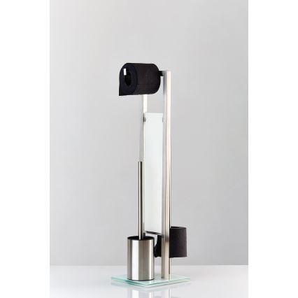 WENKO 21564100 - WC četka RIVALTA 18x70 cm nehrđajući čelik/srebrna/bijela/crna