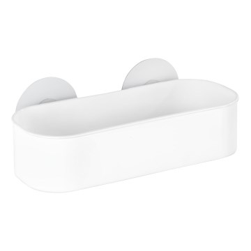 WENKO 21824100-Plastična polica OSIMO 27 x 12 cm, bijela/prozirna