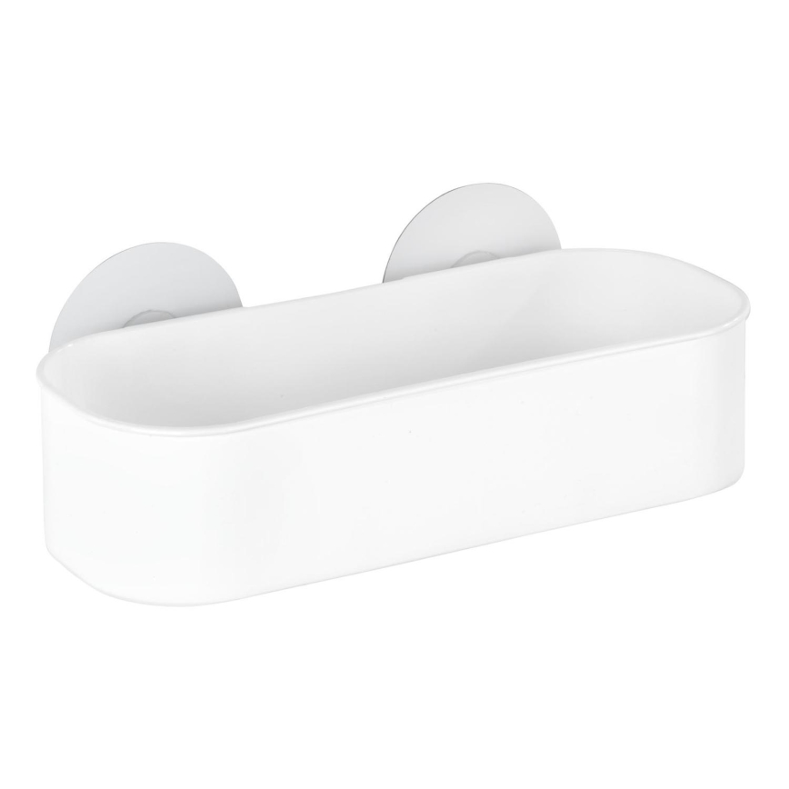 WENKO 21824100-Plastična polica OSIMO 27 x 12 cm, bijela/prozirna