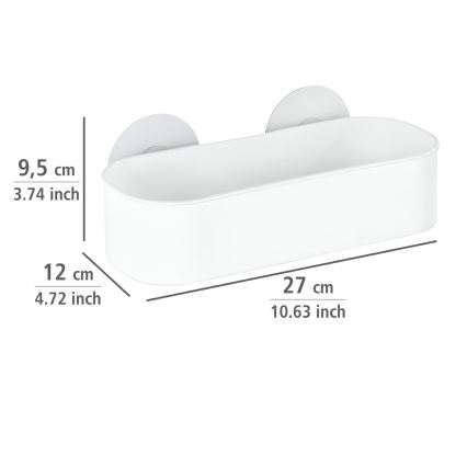 WENKO 21824100-Plastična polica OSIMO 27 x 12 cm, bijela/prozirna