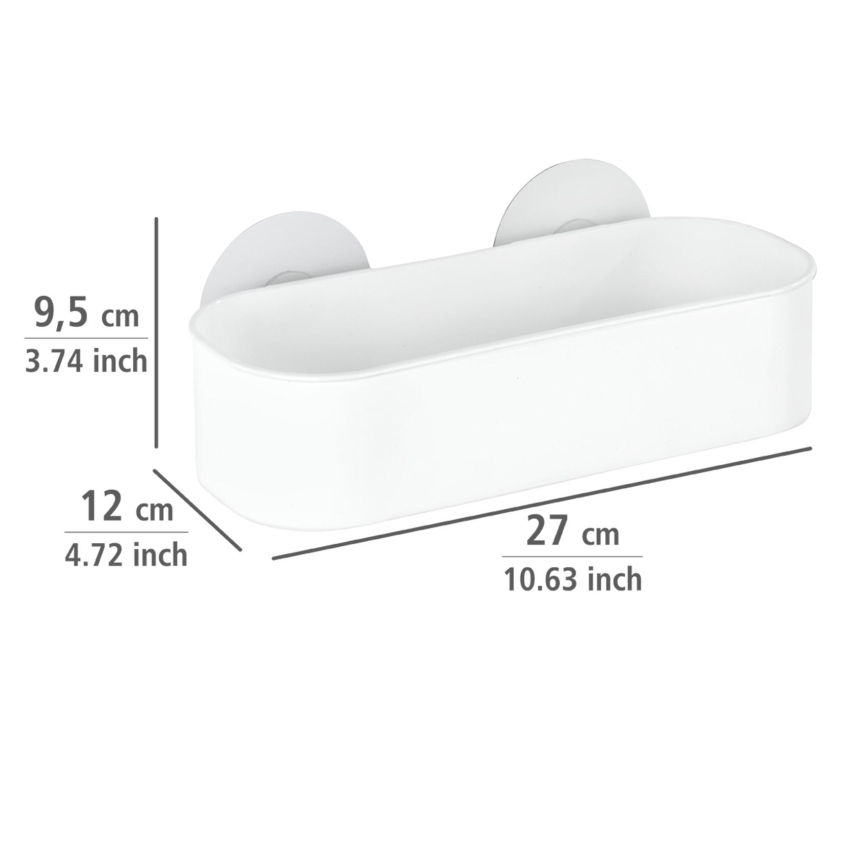WENKO 21824100-Plastična polica OSIMO 27 x 12 cm, bijela/prozirna