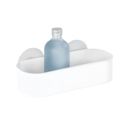 WENKO 21824100-Plastična polica OSIMO 27 x 12 cm, bijela/prozirna