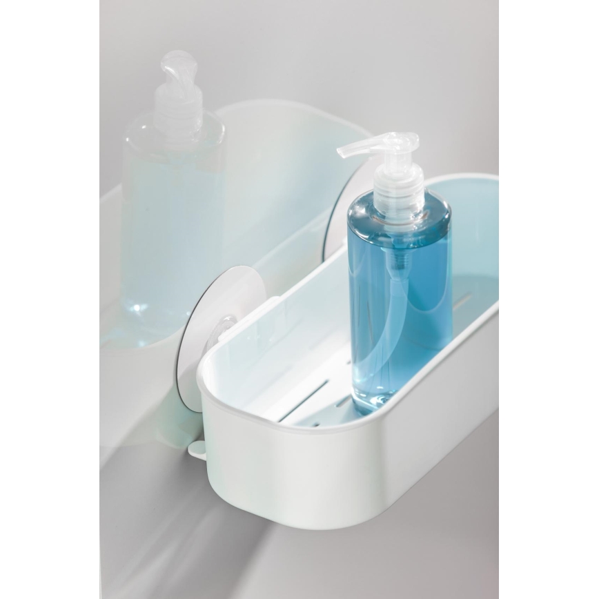 WENKO 21824100 - Polica OSIMO, plastična, 27 x 12 cm, bijela/prozirna