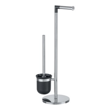WENKO 21836800 - WC četka PARUS 25,5x57 cm nehrđajući čelik/srebrna/crna