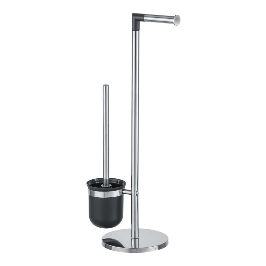 WENKO 21836800 - WC četka PARUS 25,5x57 cm nehrđajući čelik/srebrna/crna