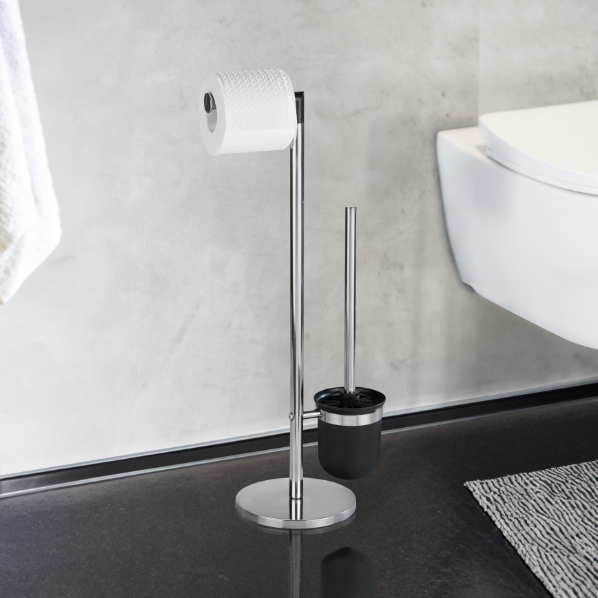 WENKO 21836800 - WC četka PARUS 25,5x57 cm nehrđajući čelik/srebrna/crna