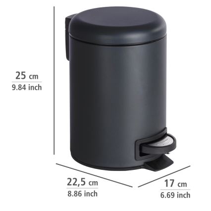 WENKO 22143800 - Koš LEMAN 17x25 cm crni