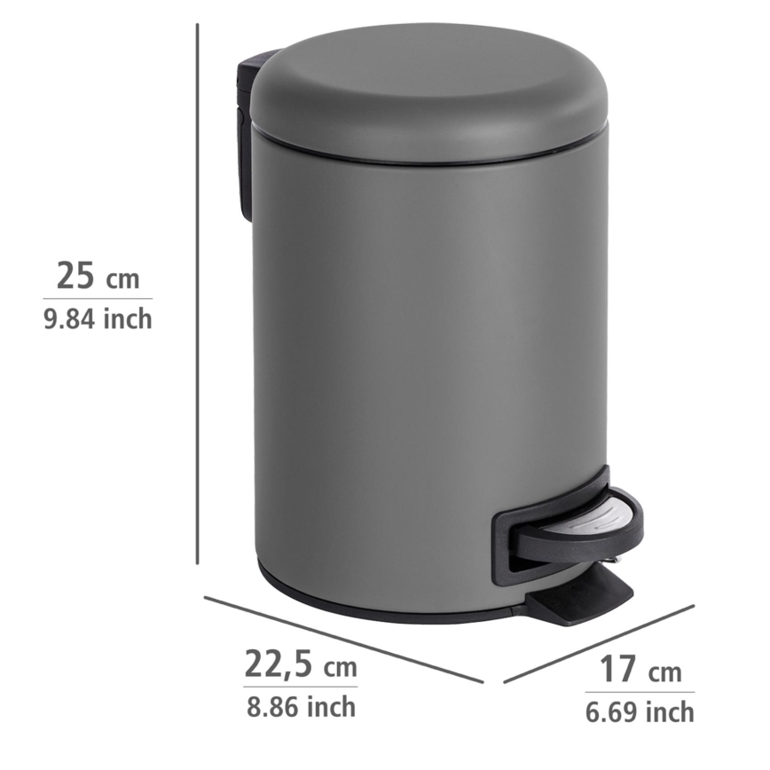 WENKO 22148100 - Koš LEMAN 17x25 cm siva/crna