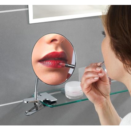 WENKO 22195100 - Kozmetičko zrcalo CLIP 15x27 cm sjajni krom