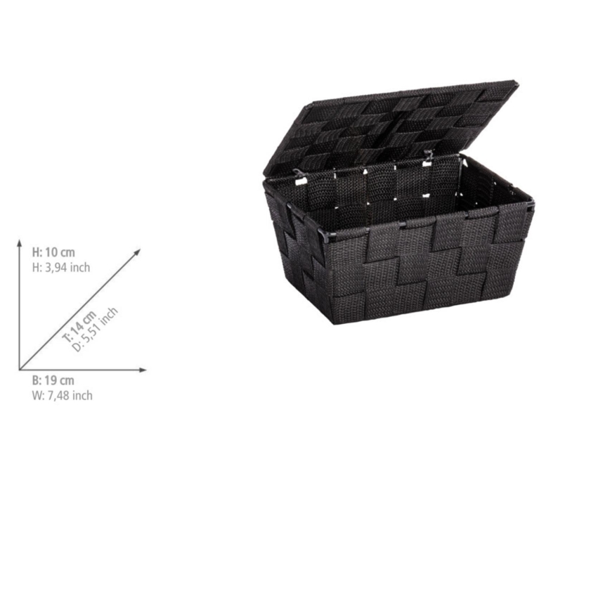 WENKO 22197100 - Koš ADRIA 19x14 cm crni