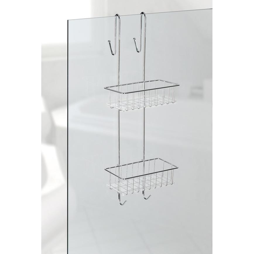 WENKO 22213100 - Stalak ALDO 24,5x70 cm nehrđajući čelik/srebrna