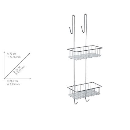 WENKO 22213100 - Stalak ALDO 24,5x70 cm nehrđajući čelik/srebrna