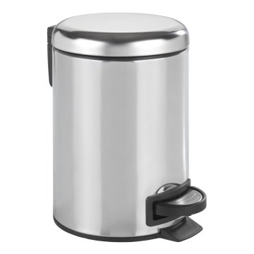 WENKO 22444100 - Koš LEMAN 17x25 cm nehrđajući čelik/srebrna/crna