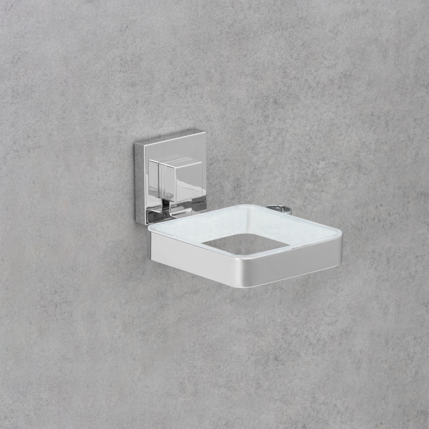 WENKO 22682100 - Držač sušila za kosu VACUUM-LOC QUADRO ED 13,5x14 cm srebrna/krom