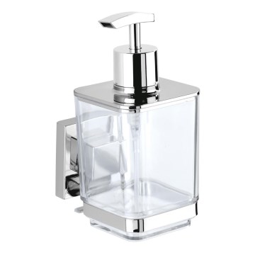 WENKO 22683100-Dozator sapuna VACUUM-LOC QUADRO ED 7,5x16 cm srebrna/sjajni krom