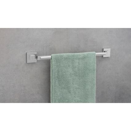 WENKO 22684100-Držač ručnika VACUUM-LOC QUADRO ED 60,5x6 cm srebrna/polirani krom