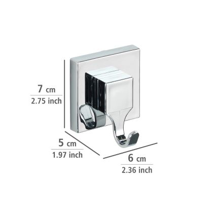 WENKO 22688100-Kukica VACUUM-LOC QUADRO ED 6x7 cm srebrna/sjajni krom