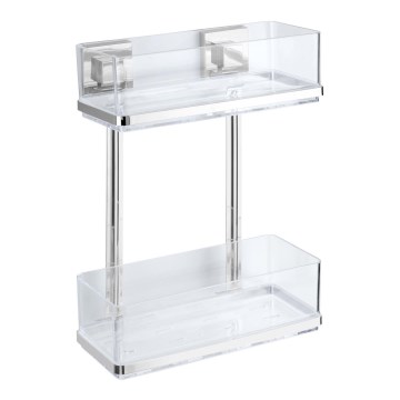 WENKO 22691100-Polica VACUUM-LOC QUADRO ED 25,5x32,5 cm srebrna/sjajni krom/prozirna