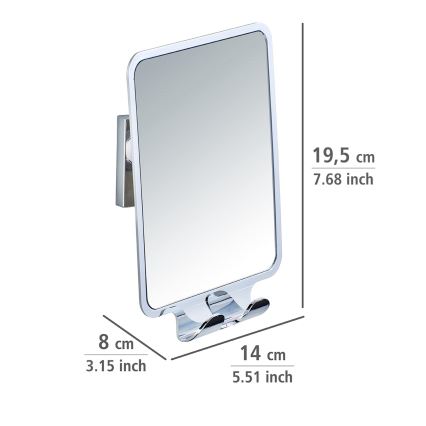 WENKO 22693100 - Kozmetičko ogledalo VACUUM-LOC QUADRO ED 14x19,5 cm, sjajni krom
