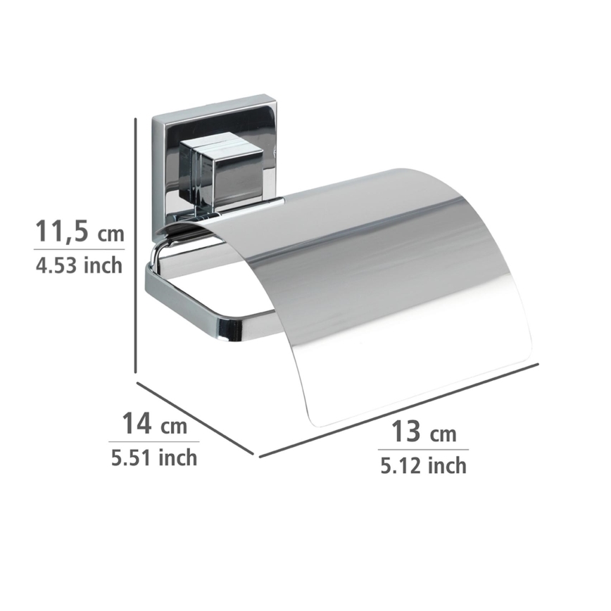 WENKO 22696100-Držač toaletnog papira VACUUM-LOC QUADRO ED 13x14 cm polirani krom