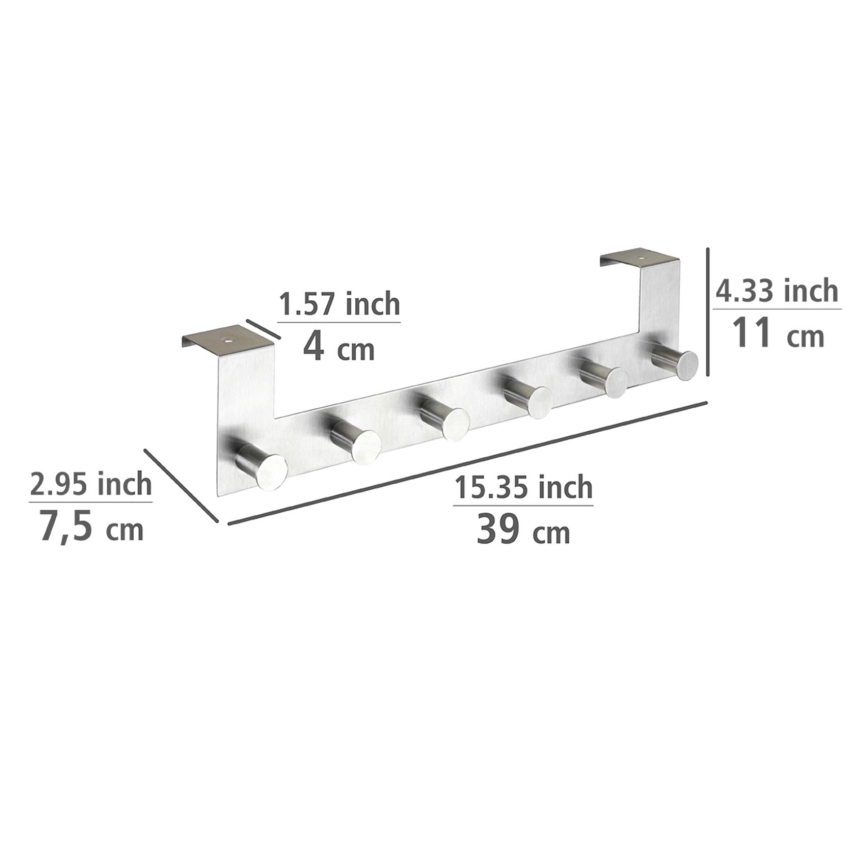 WENKO 22804100 - Vješalica CELANO 39 x 11 cm, nehrđajući čelik/srebrna