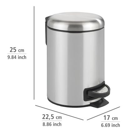 WENKO 22829100 - Kanta LEMAN 17x25 cm inox/satinirano/crna