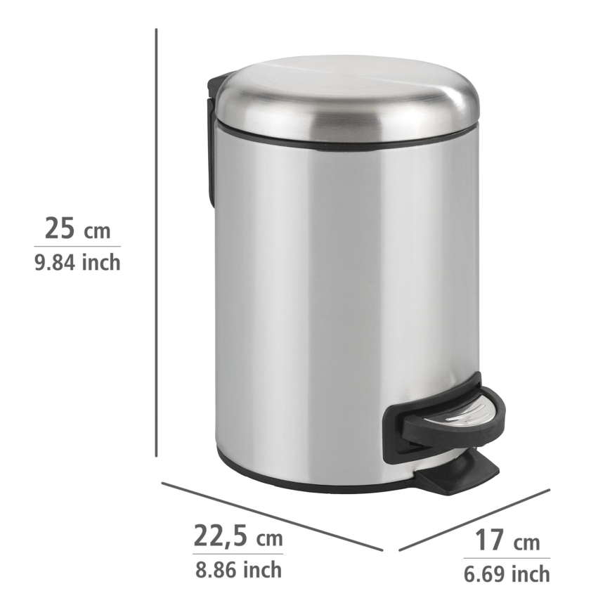 WENKO 22829100 - Kanta LEMAN 17x25 cm inox/satinirano/crna