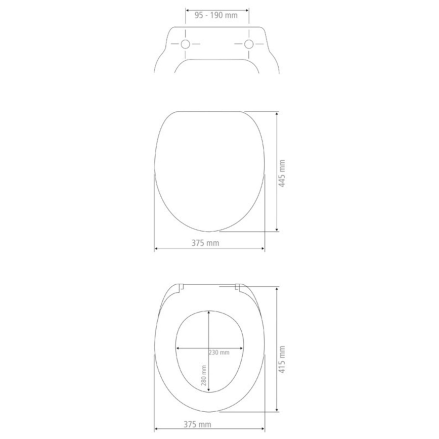 WENKO 22973100-WC sjedalo DELOS 44,5x37,5 cm bijela/srebrna