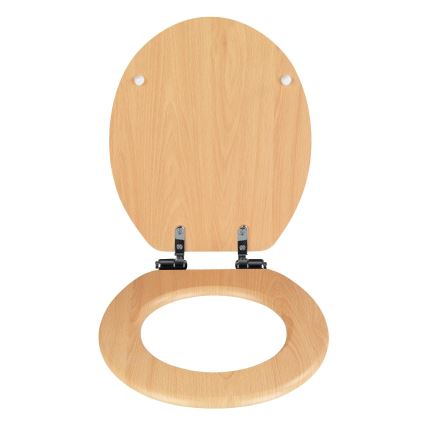 WENKO 22979100-WC sjedalo NATURAL BEECH 35,5x42,5 cm smeđa/srebrna