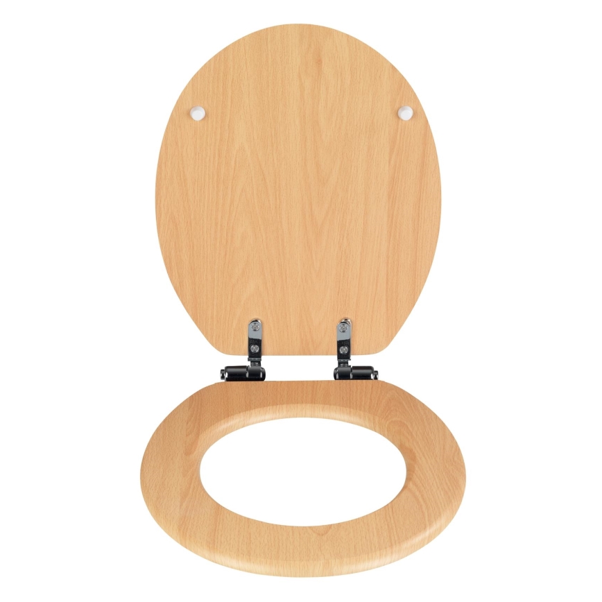 WENKO 22979100-WC sjedalo NATURAL BEECH 35,5x42,5 cm smeđa/srebrna