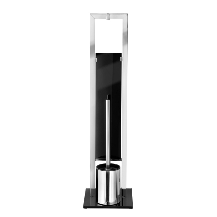 WENKO 22983100 - Četka za WC RIVALTA 18x70 cm nehrđajući čelik/srebrna/crna