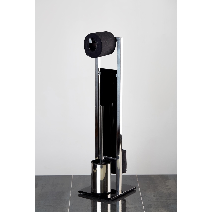 WENKO 22983100 - Četka za WC RIVALTA 18x70 cm nehrđajući čelik/srebrna/crna