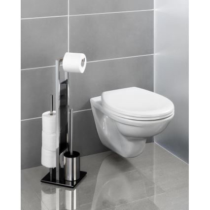 WENKO 22983100 - Četka za WC RIVALTA 18x70 cm nehrđajući čelik/srebrna/crna